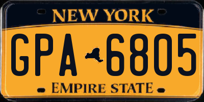NY license plate GPA6805