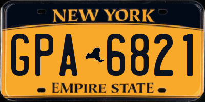 NY license plate GPA6821