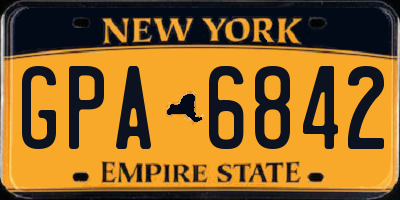 NY license plate GPA6842