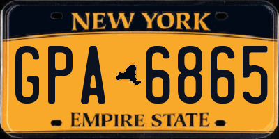 NY license plate GPA6865