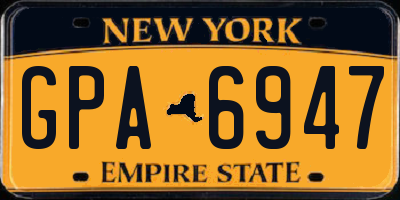 NY license plate GPA6947
