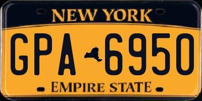 NY license plate GPA6950