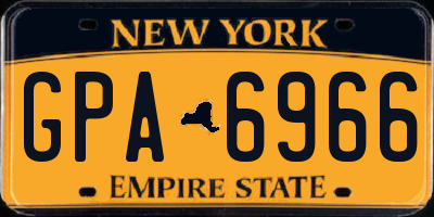 NY license plate GPA6966