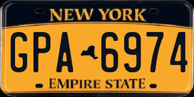 NY license plate GPA6974