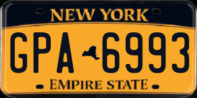 NY license plate GPA6993