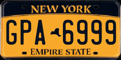 NY license plate GPA6999
