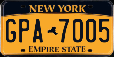 NY license plate GPA7005