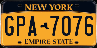 NY license plate GPA7076