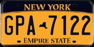 NY license plate GPA7122