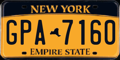 NY license plate GPA7160