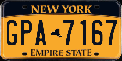 NY license plate GPA7167