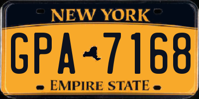 NY license plate GPA7168