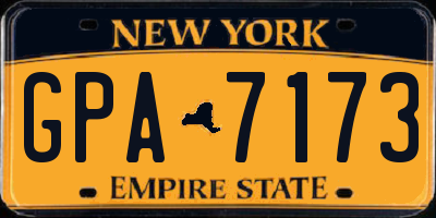 NY license plate GPA7173