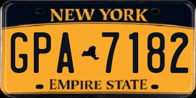 NY license plate GPA7182