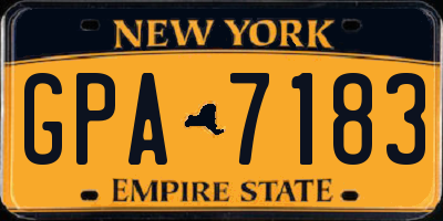 NY license plate GPA7183