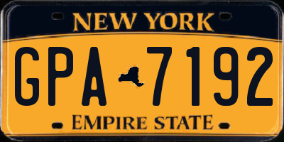 NY license plate GPA7192