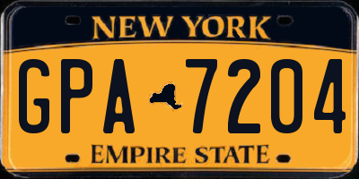 NY license plate GPA7204