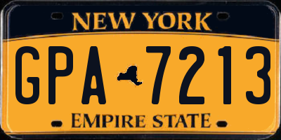 NY license plate GPA7213