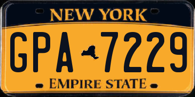NY license plate GPA7229