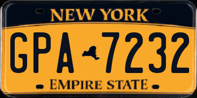 NY license plate GPA7232
