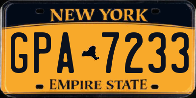 NY license plate GPA7233