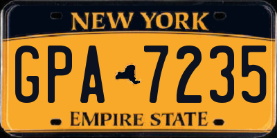 NY license plate GPA7235