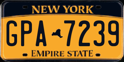 NY license plate GPA7239