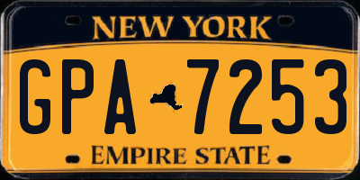 NY license plate GPA7253