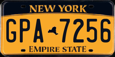 NY license plate GPA7256