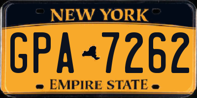 NY license plate GPA7262