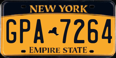 NY license plate GPA7264