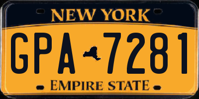 NY license plate GPA7281
