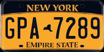 NY license plate GPA7289