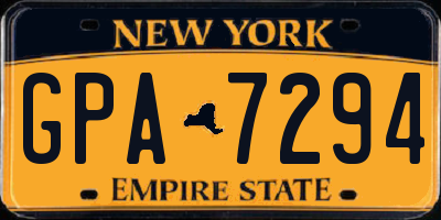 NY license plate GPA7294