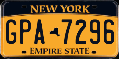 NY license plate GPA7296