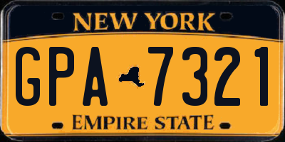 NY license plate GPA7321