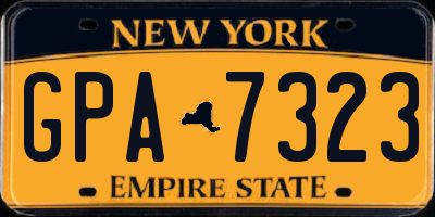 NY license plate GPA7323