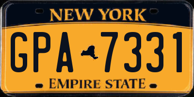 NY license plate GPA7331