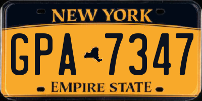NY license plate GPA7347