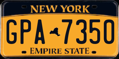 NY license plate GPA7350