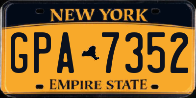 NY license plate GPA7352