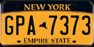 NY license plate GPA7373