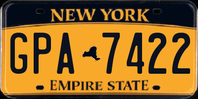 NY license plate GPA7422