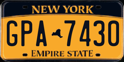 NY license plate GPA7430