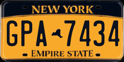 NY license plate GPA7434