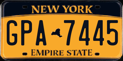 NY license plate GPA7445