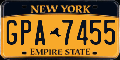 NY license plate GPA7455