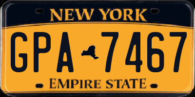 NY license plate GPA7467