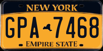 NY license plate GPA7468