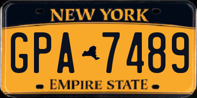 NY license plate GPA7489